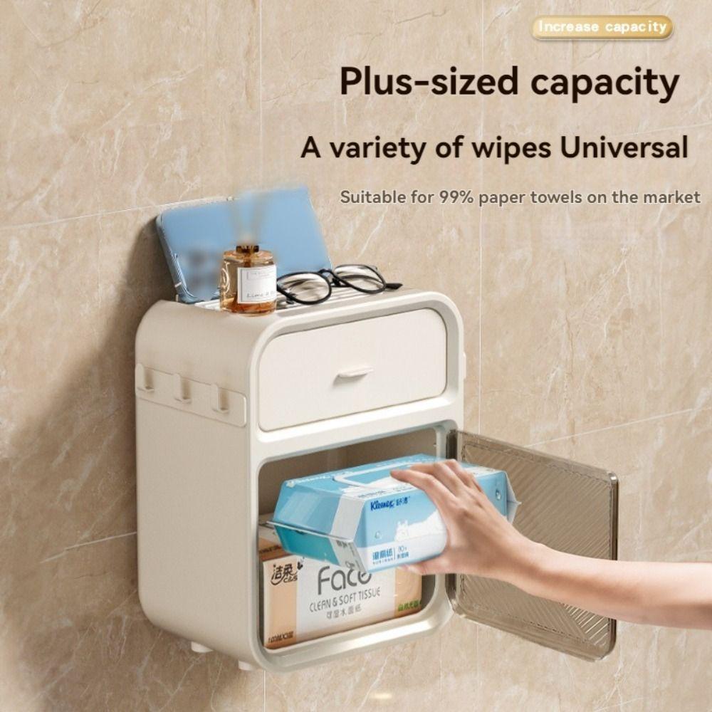 

Drawer Design Bathroom Tissue Box Double Layer Toilet Paper Container Kitchen Supplies зелений