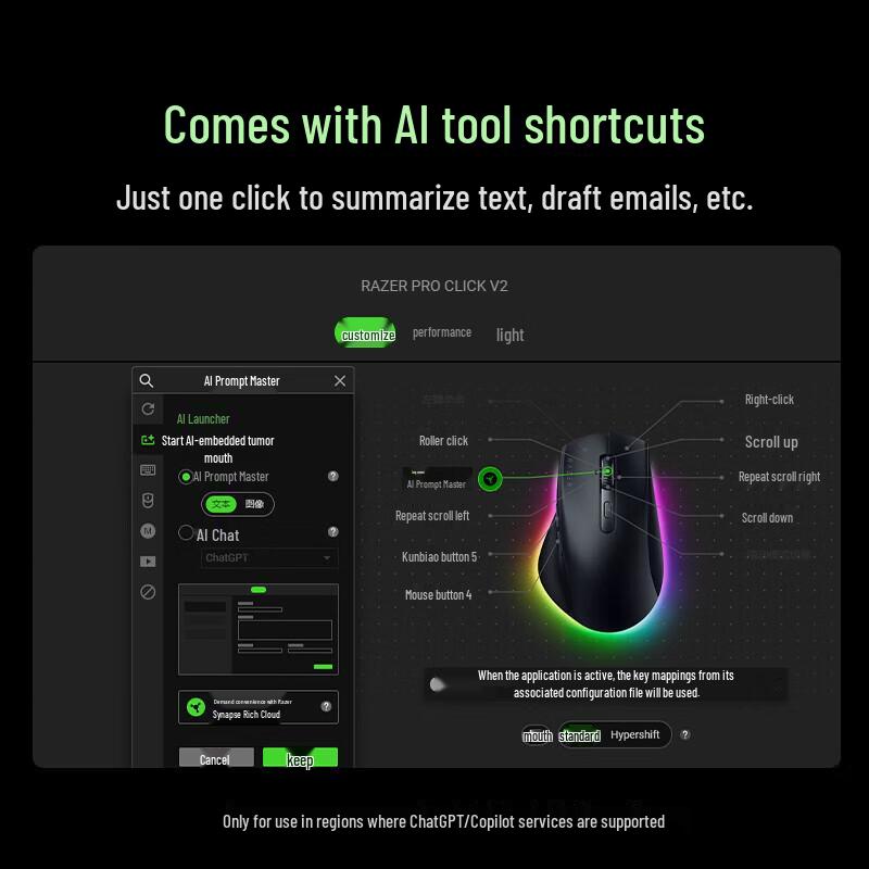 Razer Pro Click V2 Ergonomic Wireless Mouse