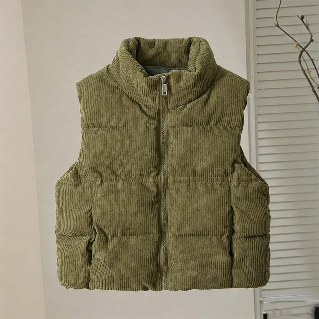 Gepolsterte Cordweste für Kinder Stehkragen Farbe Warm Winter für Jungen und Mädchen