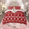 Homewish Cute Snowman Duvet Cover Set For Kids Winter Snowflake Bedding Set Boys Girls Happy New Year Gifts Quilt Cover Set