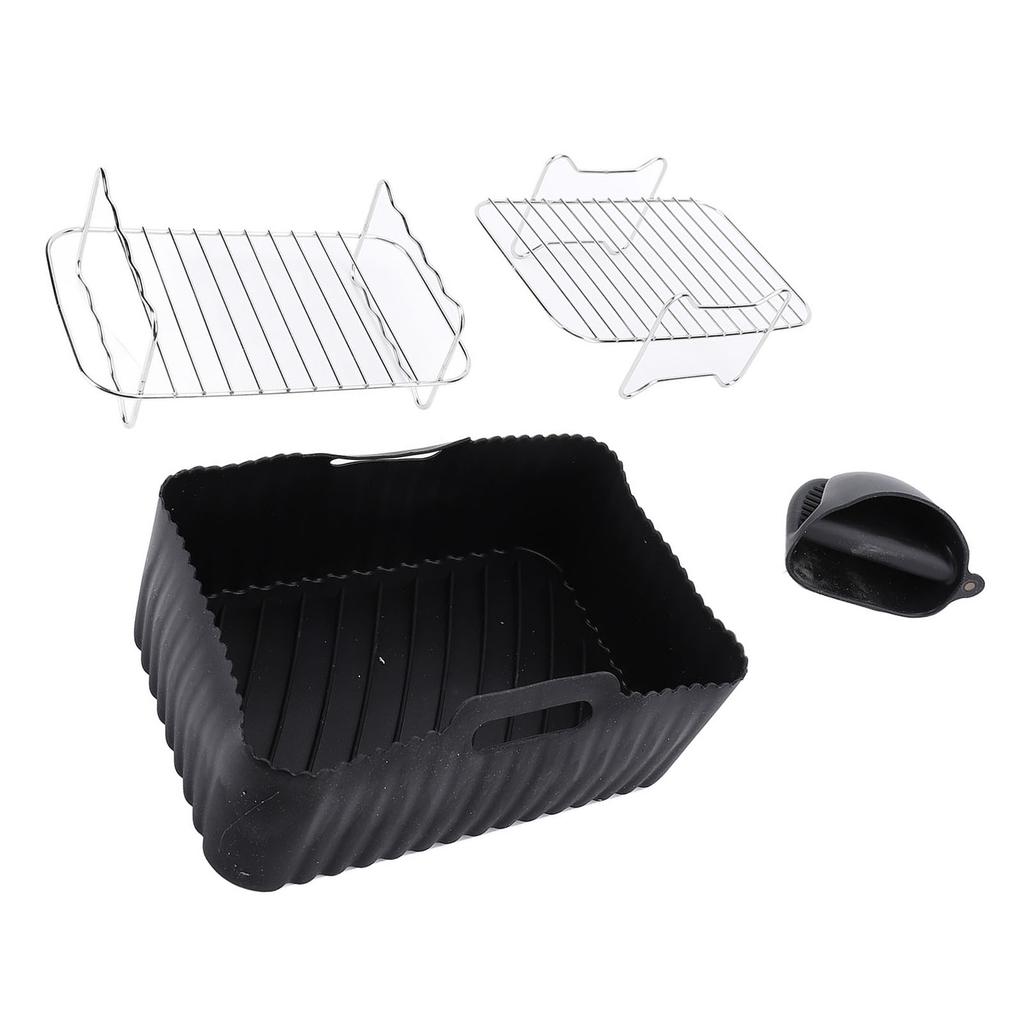 12 Buc. Accesorii Friteuză Rack pentru Friptură Coș de Silicon Perie Clește Set de Frigărui cu Folii de Hârtie