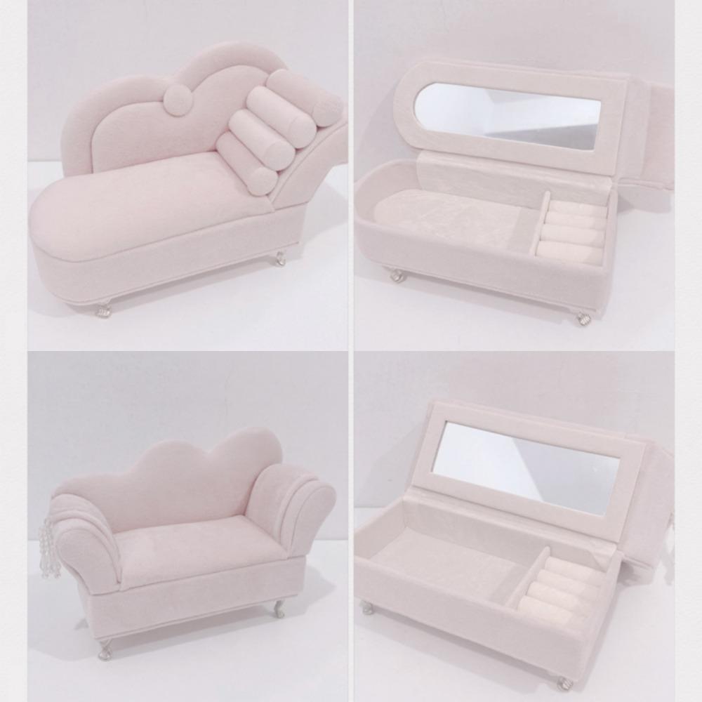 Dutch Velvet Sofa Shaped Jewelry Box Bracelet Doll House Furniture  Jewelry Store