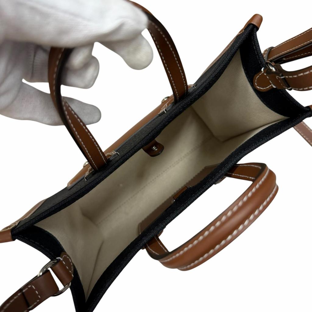 Pristine BURBERRY Shoulder Bag black canvas Women 8055749 Used