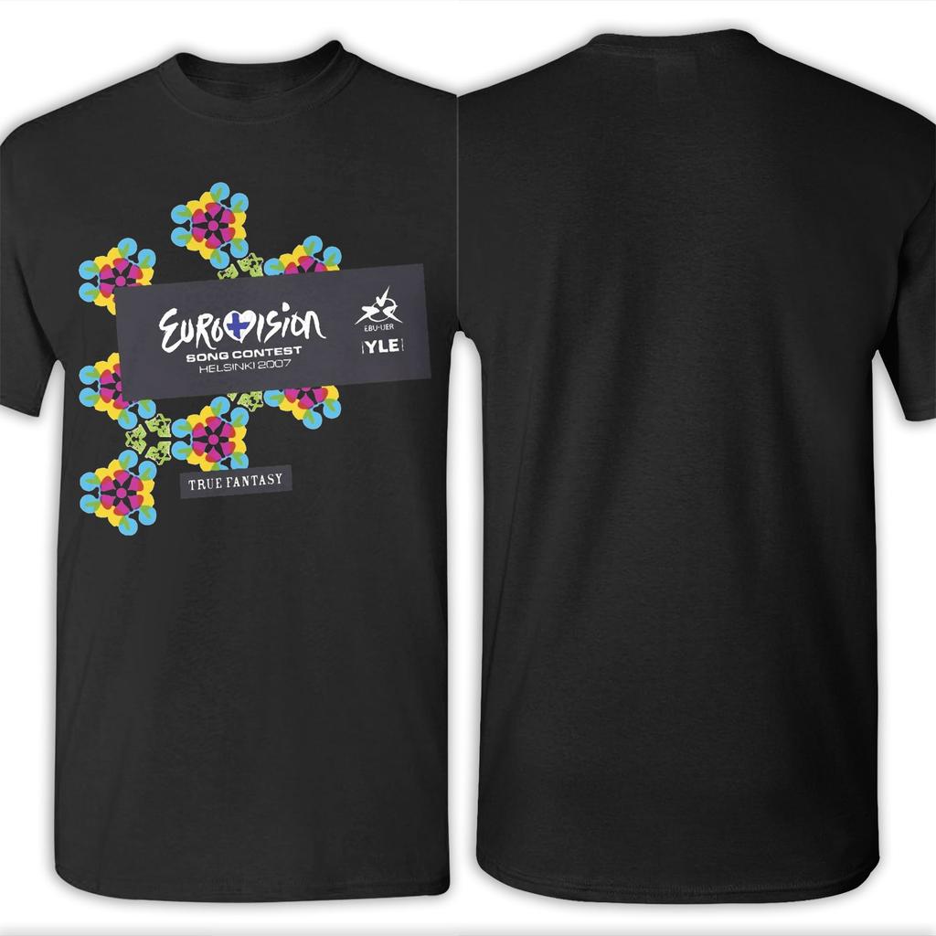 Pánske tričká Eurovision Song Contest 2007 Čistá bavlna Zábavné tričká s krátkym rukávom a okrúhlym výstrihom Originálne tričko