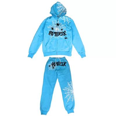 New European and American Style Letter Spider Web Spring and Autumn Kids' Loose Hoodie Pullover Set, Unisex