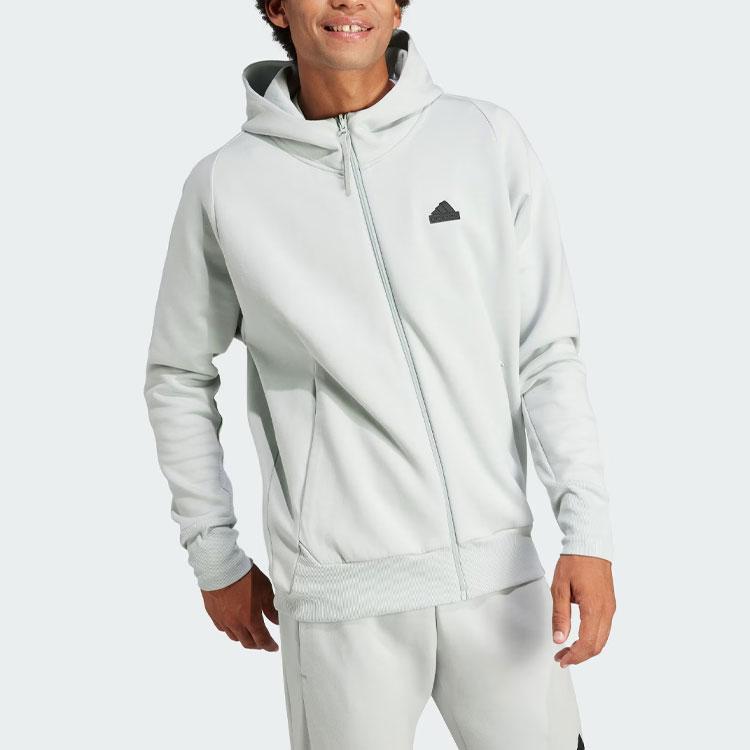 Adidas Z.N.E. Premium Full-Zip Hooded Track Jacket Men Jacket Silver-Gray IN5094