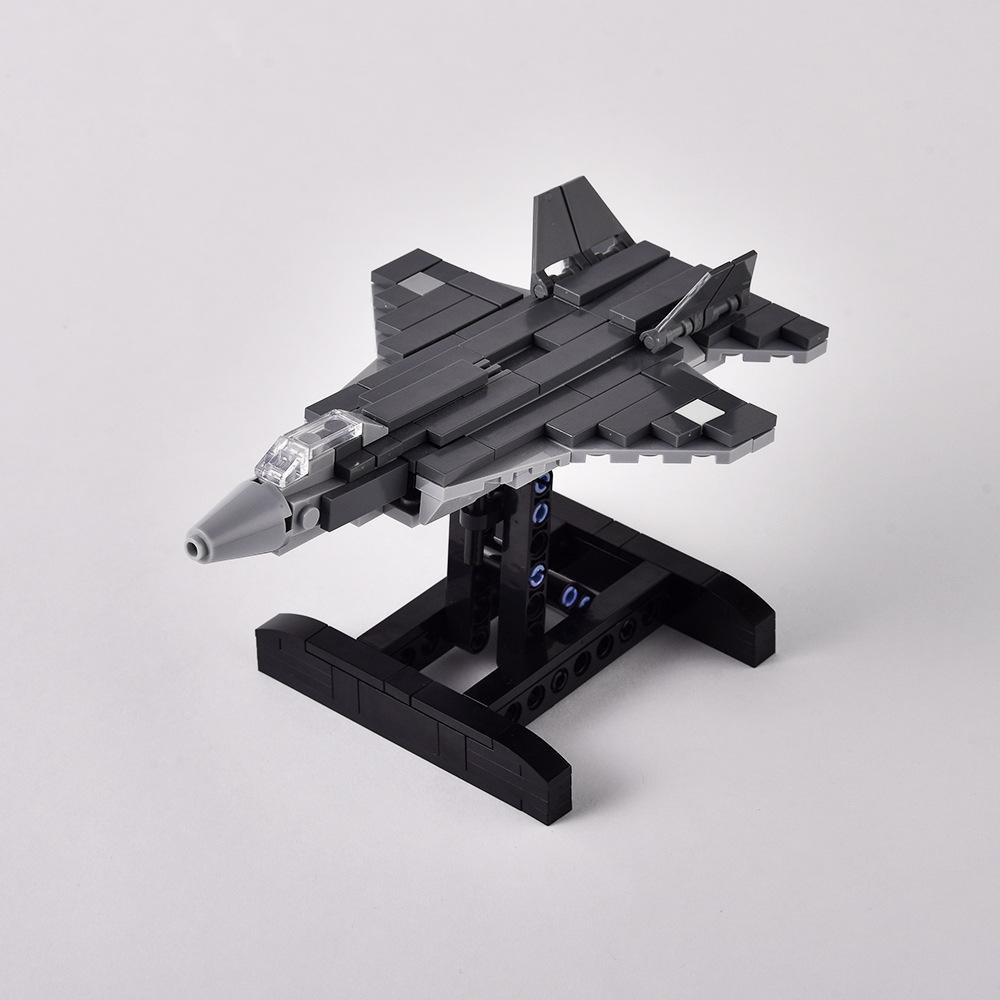 J F22 Fighter Building Block Military Armed Aircraft Assembly Toy Compatible Small Particle Set