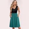 Women Summer Dresses Sleeveless Casual Loose Swing Button Down Midi Sundress With Pockets