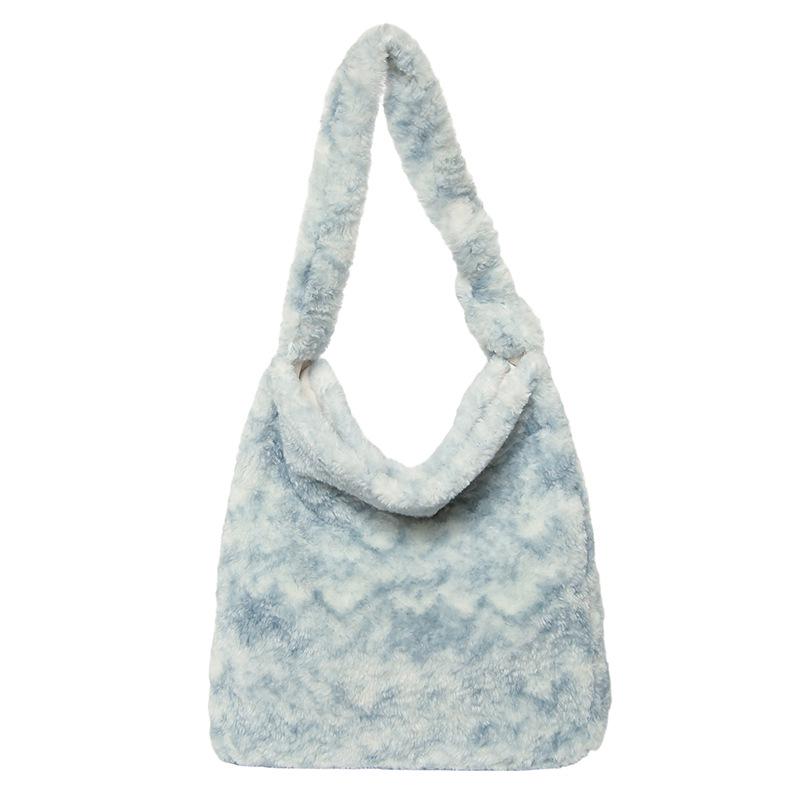 Korean Style Plush Tote: Women's 2025 Fashion, Large Capacity Bucket Shoulder Bag for Autumn/Winter