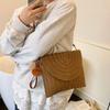 Handmade Straw Beach Shoulder Crossbody Bag Girls Envelope Woven Summer Small Hair Ball Cluth