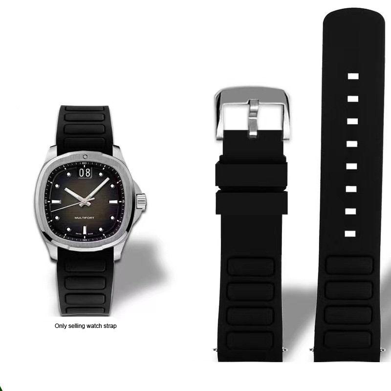 Oryginalny Zakrzywiony Męski Gumowy Pasek Do Zegarka Dla Mido New Multifort TV M049.526 Sportowy Pasek Z Quick Release 22mm Silikonowy Pasek