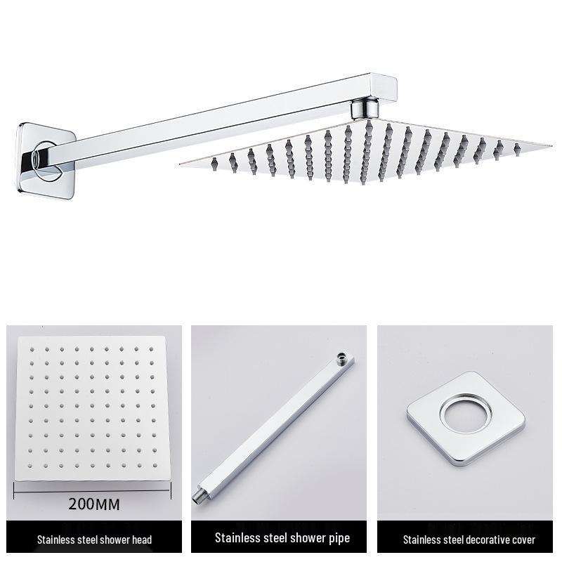 Μεγάλη Κεφαλή Ντους Βροχής από Ανοξείδωτο Ατσάλι - Αξεσουάρ Κεφαλής Ψεκασμού Λουτρού με Πίεση