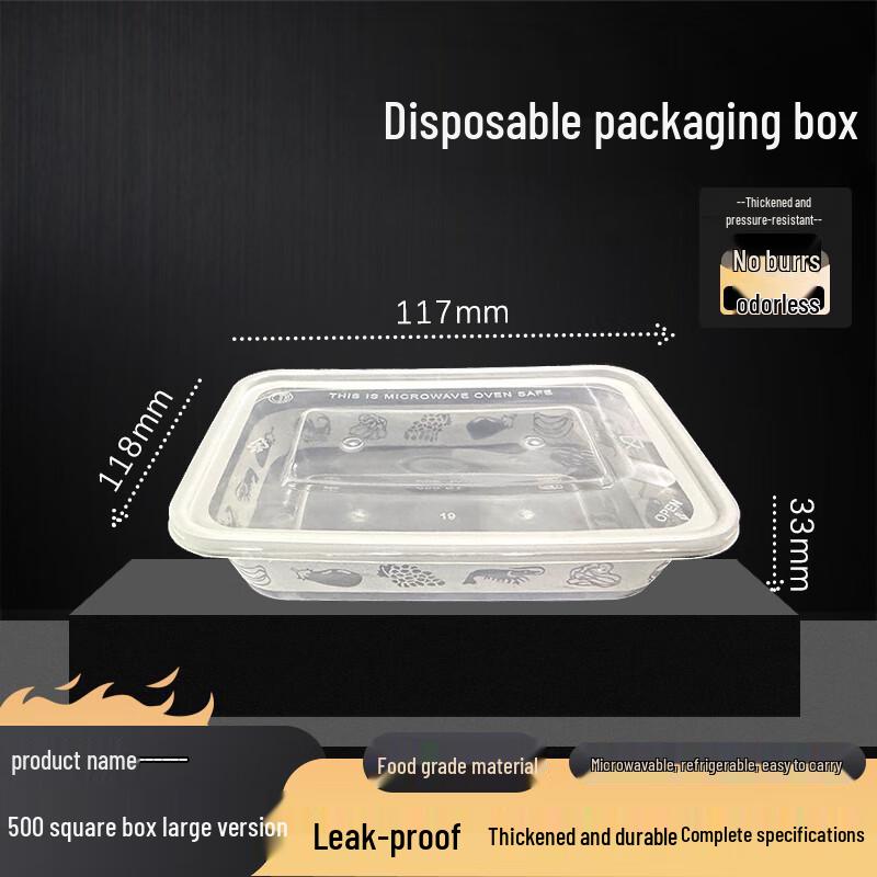 Disposable Rectangular Food Container with Lid
