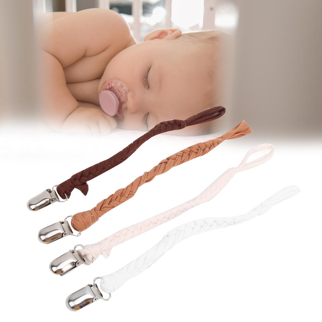 4pcs Baby Knitted Pacifier Clip Portable Infant Pacifier Chain Holders AccessoryStyle 2