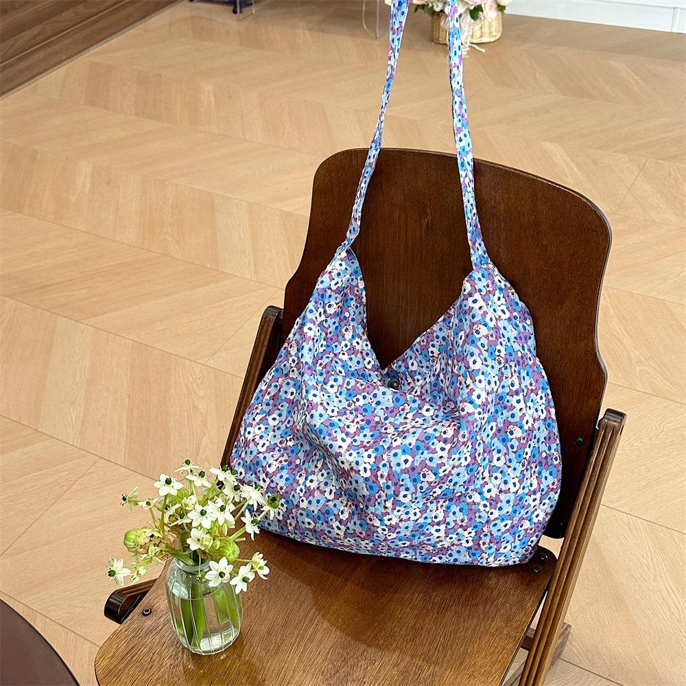 

Vintage Flower Women s Cotton Shoulder Bag Large Capacity Ladies Floral Shopping Bags Casual Travel Tote Girls Book Handbags