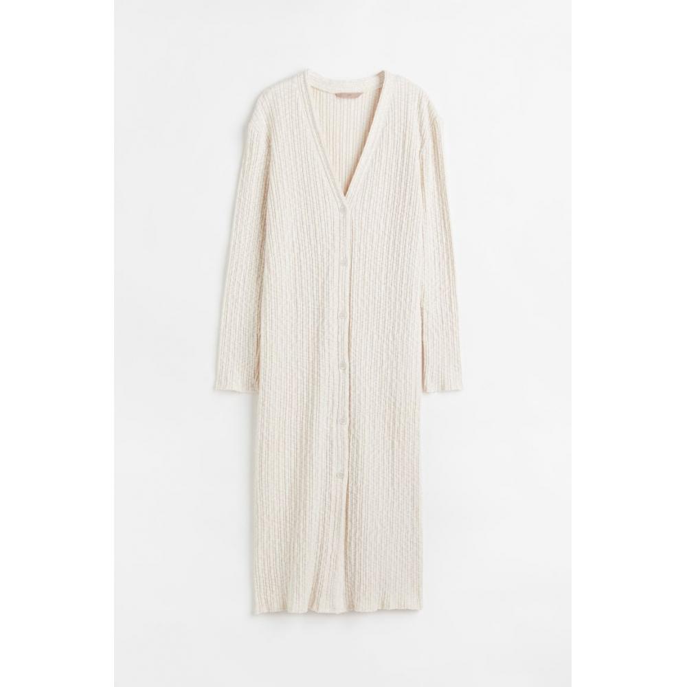 

H M rib knit dress cream