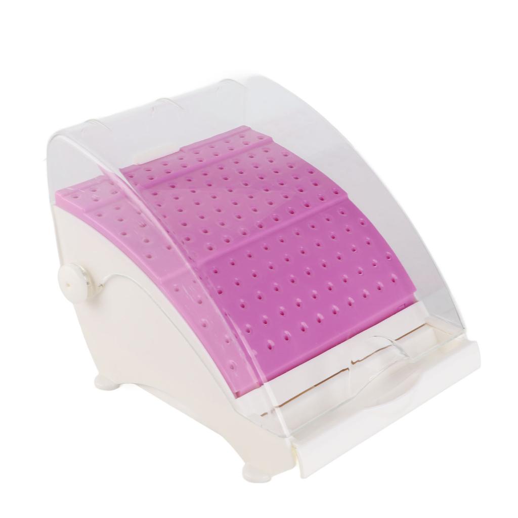 Dental Bur Cleaning Box 142 Holes High Low Speed Dustproof Environmentally Friendly Dental Bur Holder (Violet)