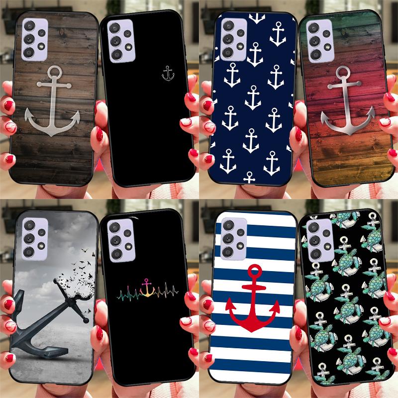 Anchor Boat Case For Samsung A54 A34 A24 A14 A51 A71 A12 A22 A32 A52 A72 A73 A33 A53 A13 Back Cover