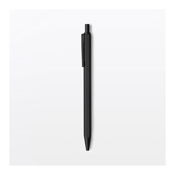MUJI Aluminum Hexagonal Ballpoint Pen, Black, 0.7mm Needle Tip, 23079945