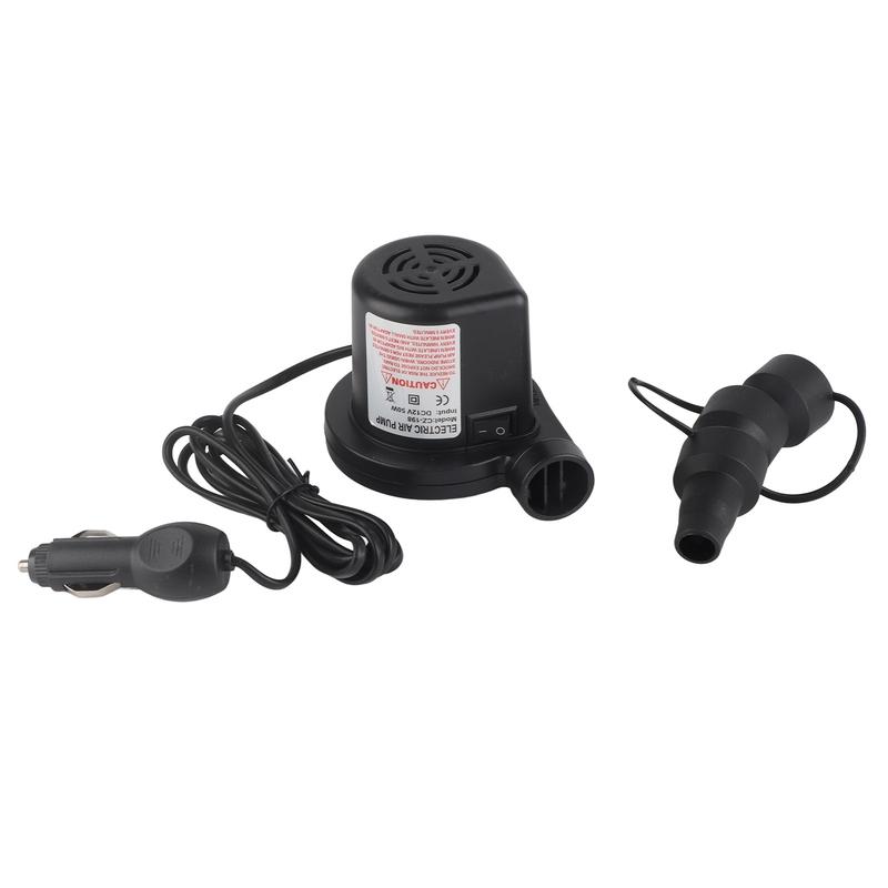 12V DC Elektrikli Hava Pompası Şişirici, Şişirilebilirler için 3 Başlıkla Yatak Sal Yatak Tekne