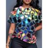 Summer Women T-shirt Creative 3D Printed Short Sleeved T-shirt Fashionable Comfortable Soft Breathable Large Loose T-shirt
