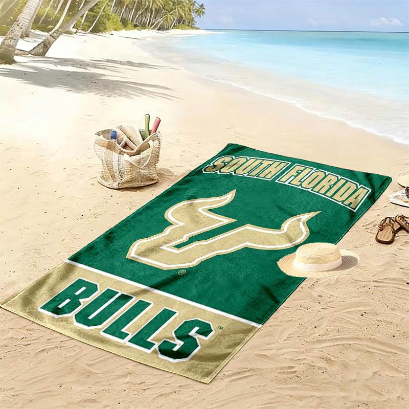 South Florida Bulls Print Beach Towel, Large Soft Quick Dry Towel for Beach Camping Swimming