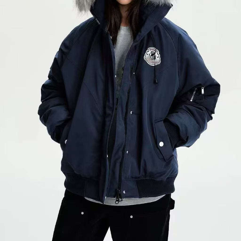 

Новая зима, ваша пуховая одежда модная, многослойная и утолщенная хлопковая одежда, и хлопковые куртки в зарубежном стиле. M