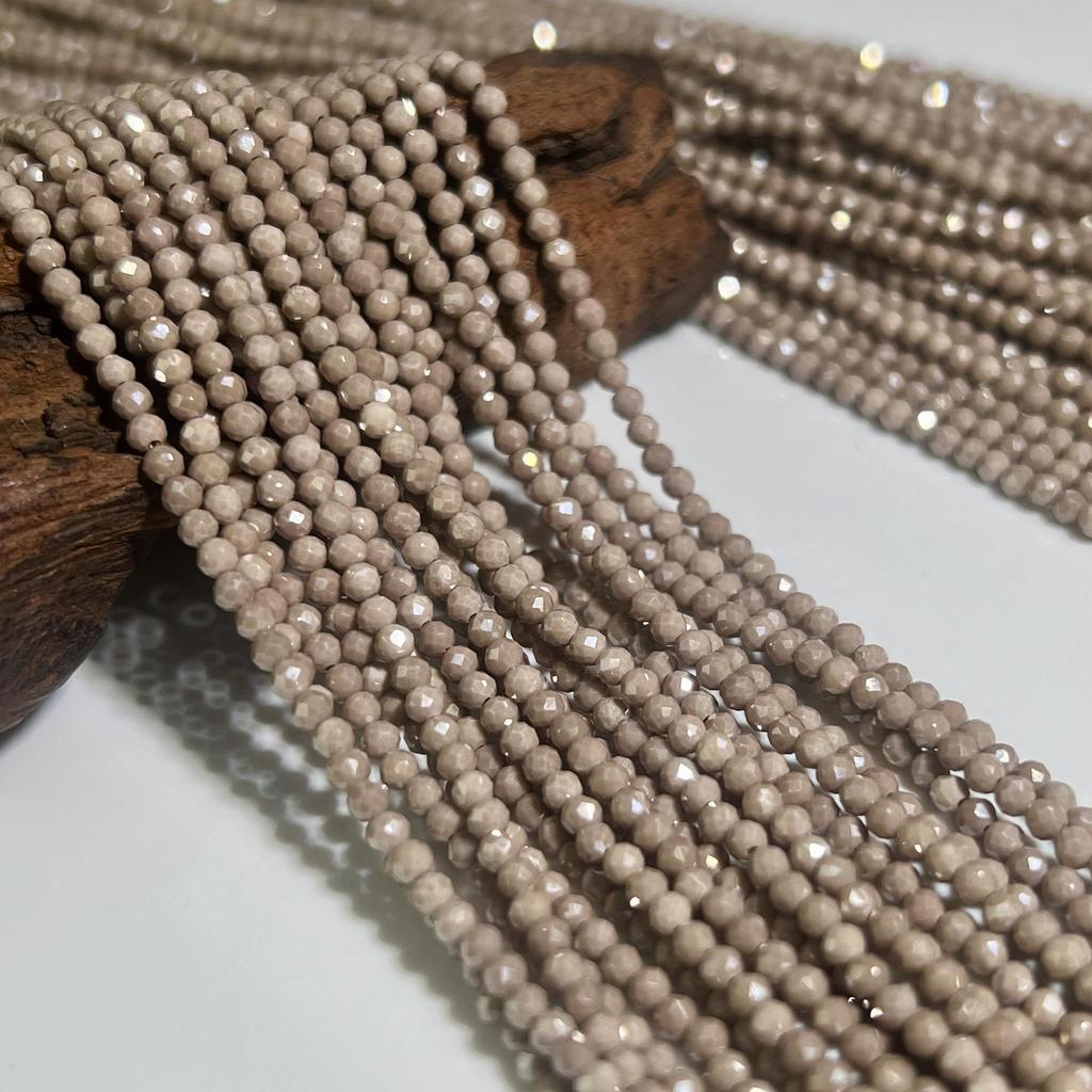 Emulsified Milk Zirconia Faceted Round Beads for DIY Necklaces & Bracelets