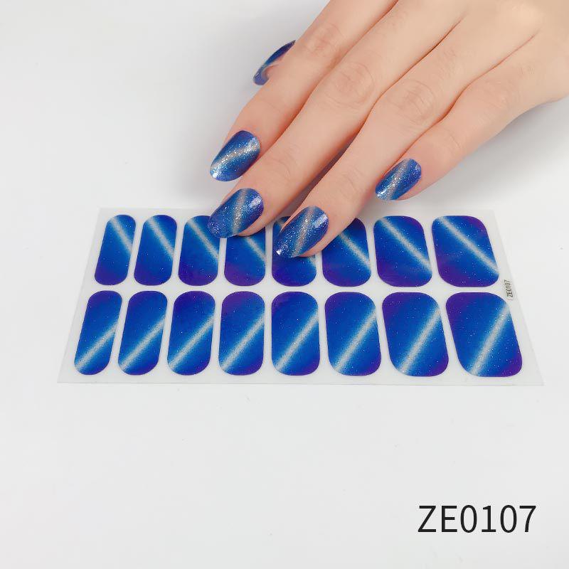 Cat Eye Gradient Glitter Waterproof Nail Stickers