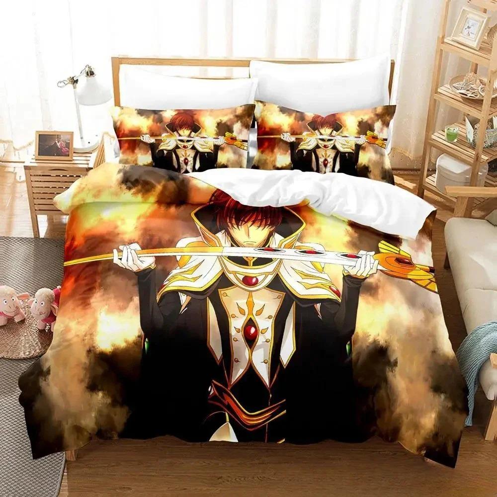 CODE GEASS 3D Printed Bedding Sets Luxury Duvet Cover Comforter Set Exquisite Bed Supplies Birthday Gift