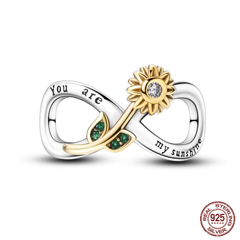 Copper Golden Series Star Moon Pyramid Sunflower Charms Beads Fit Qikaola Original Bracelet Luxury Diy Jewelry Gift