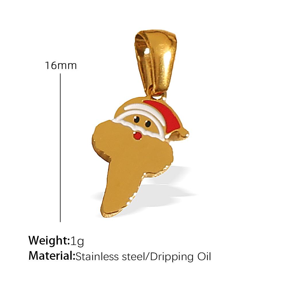 Titanium steel plated 18k gold accessories Christmas design elements series pendant on the new cute cartoon Internet celebrity jewelry