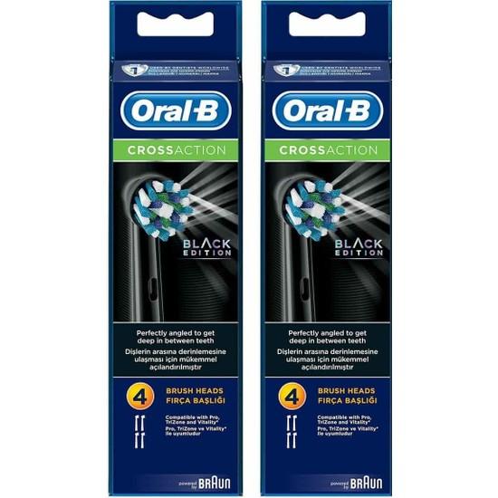 

Сменные насадки для зубных щеток Oral-B Cross Action, черные, 4 шт. x 2 шт.