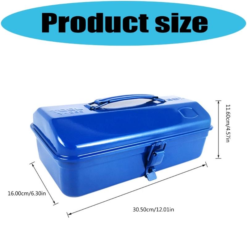 Heavy Duty Metal Tool Box Case With Ergonomic Handle Rust Resistant Coating Generous Capacity For DIY Professional Use