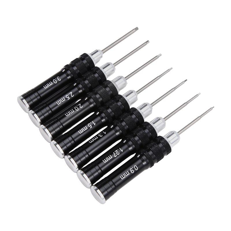 A34R For RC Helicopter Model Airplane Computer Clock, Remote Control Black Handle Hex Screwdriver Tool Set Repair Tools