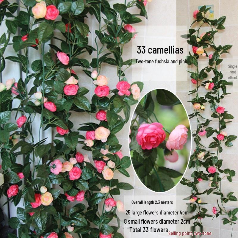 Artificial Rose Vine Hanging Decor for Walls and Ceilings