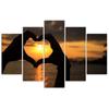 Five Piece Picture Canvas Print Hands Formed Into a Heart