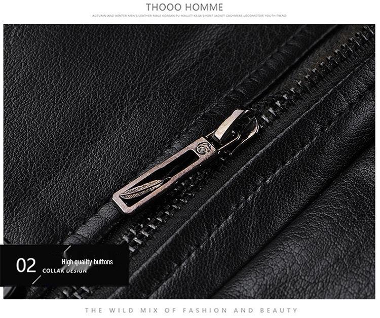 Men's Fur-Lined Leather Jacket with Plush Lining - Ideal Winter Wear for Middle-Aged and Elderly.