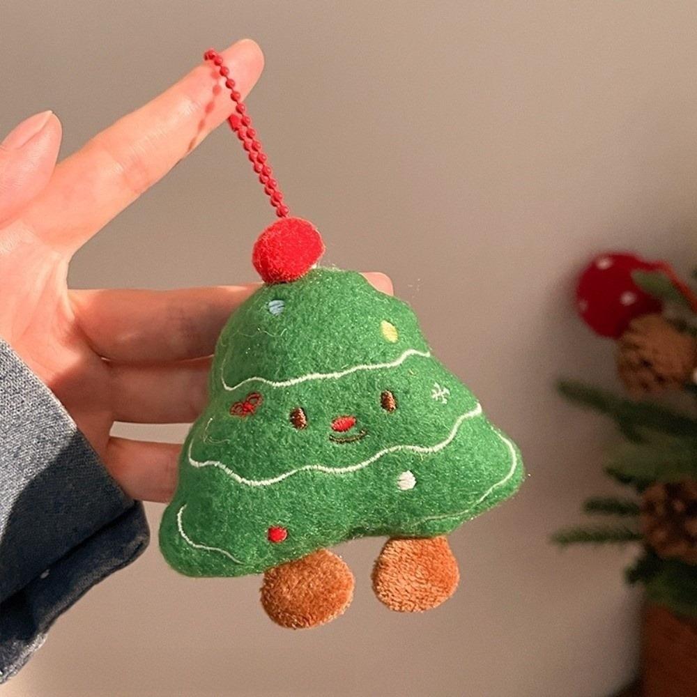 Hanging Ornaments Christmas Keychain Tree Plush Santa Keychain Christmas Tree Pendant  Xmas Gift