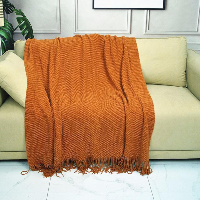 Nordic Knitted Blanket For Bed Thicken Winter Warm Sofa Cover Soft Plaid Bedspread Bed Sofa Decorative Throw Blankets Tapestrape