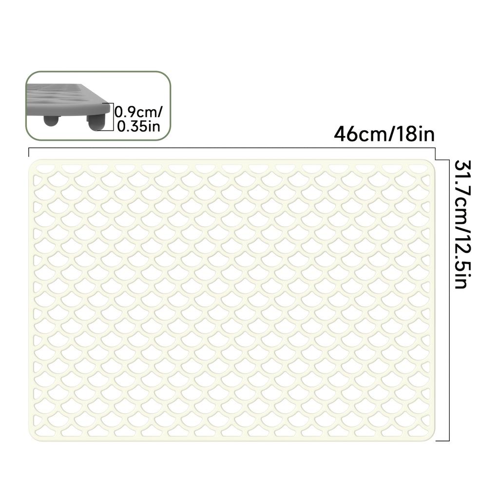 Durable Silicone Sink Drainage Mat, Leak-Proof, Non-Slip Soaking Pad, Hollow Silicone Sink Mat.