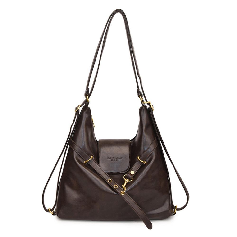 Women Fashion PU Leather Crossbody Bag Durable Adjustable Shoulder Bag Simple Backpack Bag Girls