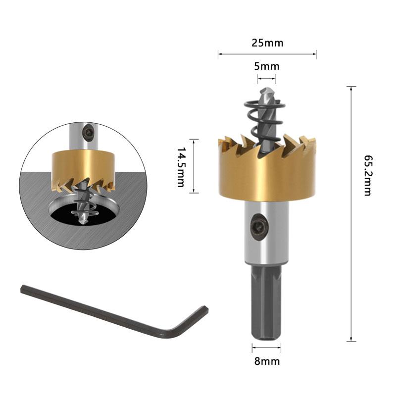 5pcs HSS Drill Bit High Speed Steel Carbide Tip Hole Saw Tooth Cutter Metal Drilling Woodwork Cutting Carpentry Crowns