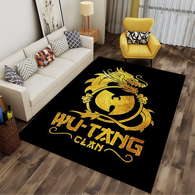Diseño de Dragón Dorado del Wu-Tang Clan adecuado como alfombrilla antideslizante para el sofá del salón o del dormitorio