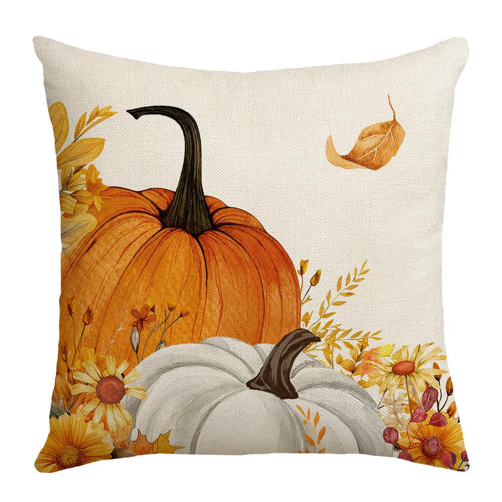 

New Harvest Festival Autumn Pillow Pumpkin Squirrel Sunflower Home Cushion Pillow Cover 45 * 45Cm (excluding pillow core)