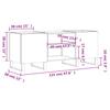 Record Cabinet White 121 x 38 x 48 cm Engineered Wood