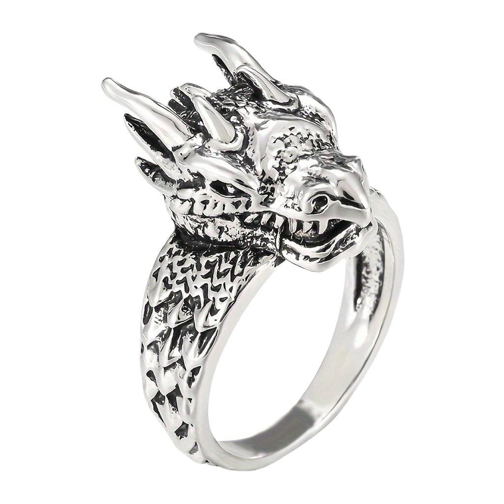 Men's Dragon Head Rings With Nordic Designs Durable Stainless Steel Rings Jewelry Accessory For Fashion Enthusiasts