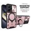 Slide Camera Magnetic Case For Poco F6 X6 X5 Pro 5G X4 GT X3 NFC Coque For Poco F5 M6 M4 Pro M5S Armor Ring Holder For Magsafe