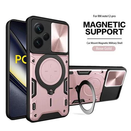 Slide Camera Magnetic Case For Poco F6 X6 X5 Pro 5G X4 GT X3 NFC Coque For Poco F5 M6 M4 Pro M5S Armor Ring Holder For Magsafe