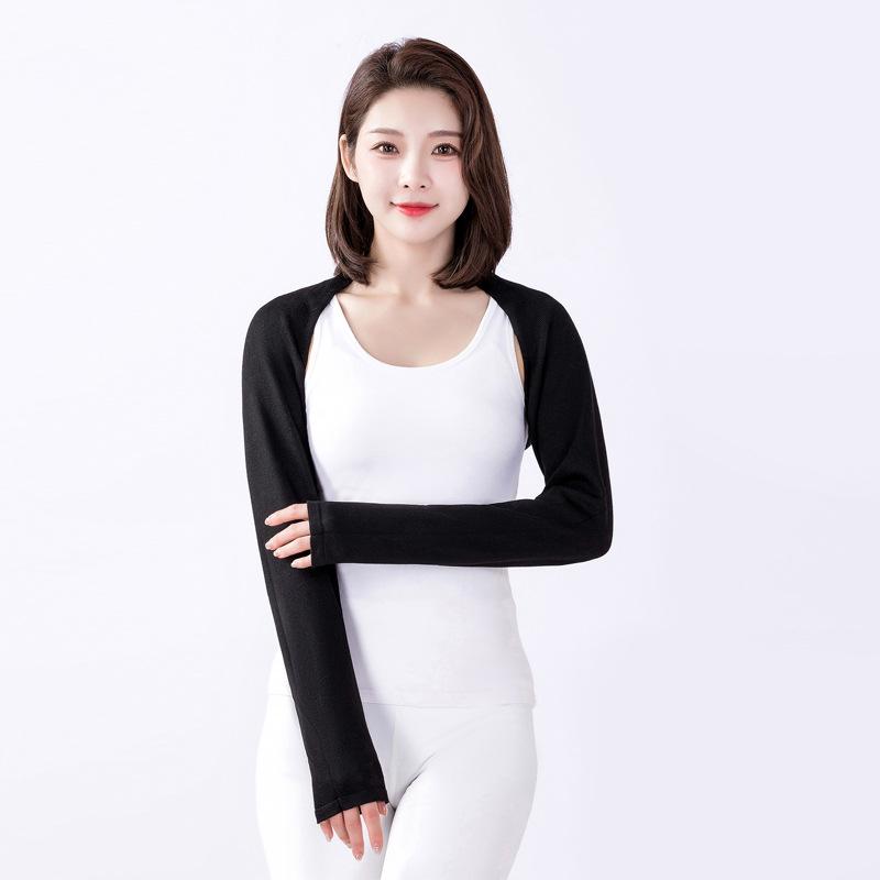 Women's Sleeveless Summer Shawl: Pure Cotton Shoulder Pads, Long-Sleeved Arm Sleeves, Thin Air Conditioning Protection